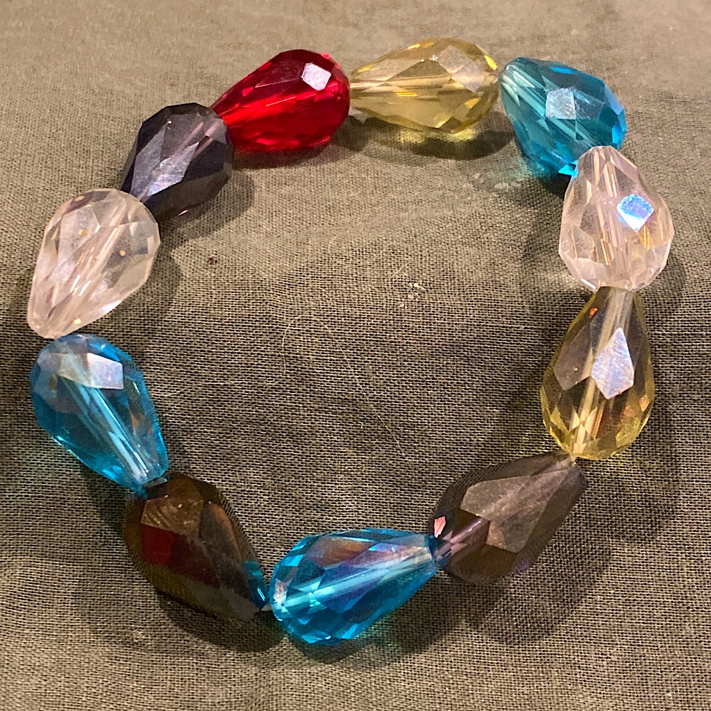 Beautiful Faceted Crystal Stretch Bracelet. Multiple Colors